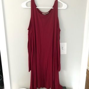 Long sleeved open shoulders dress
